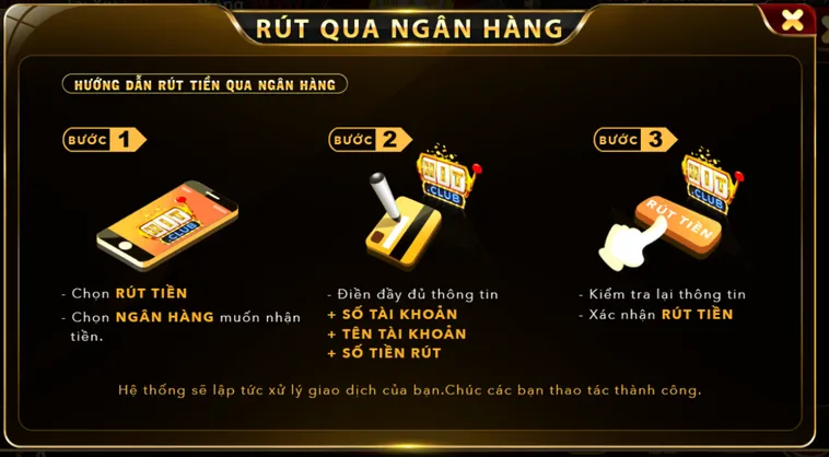 Rút tiền Hitclub về ngân hàng tức thìGiao dịch an toàn tuyệt đối