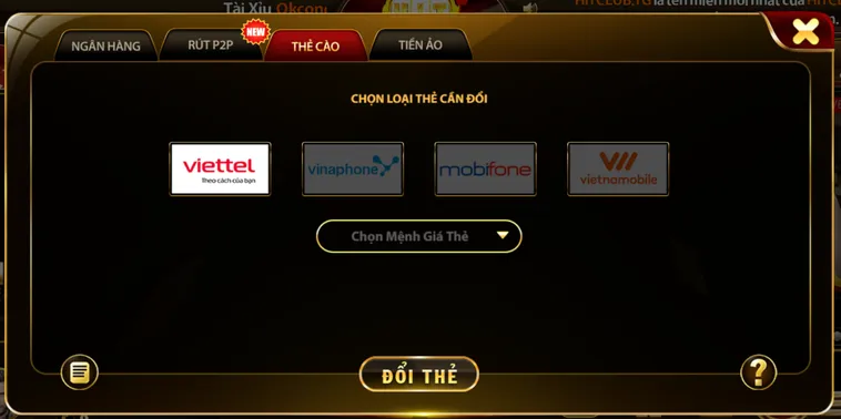 Quy Trình Rút tiền Hitclub Siêu Tốc qua thẻ cào an toàn tiện lợi.